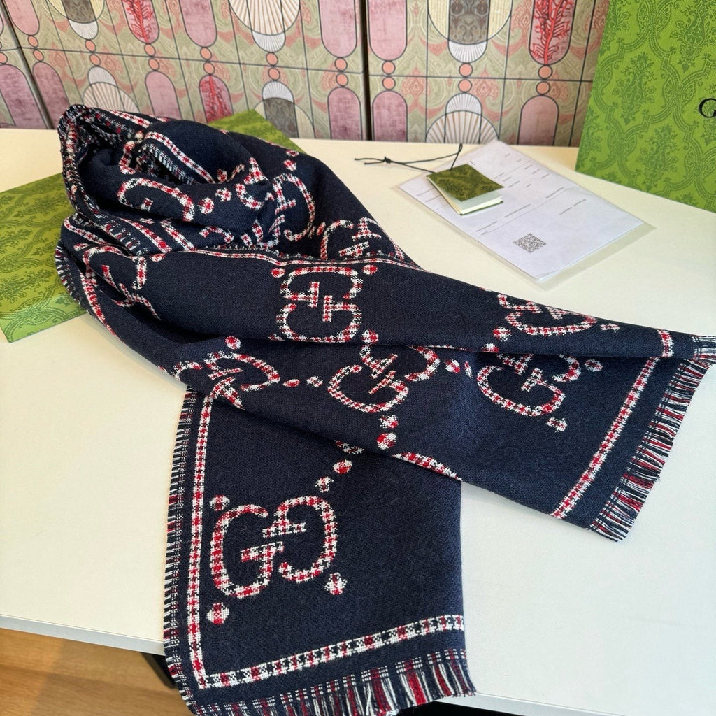 Gucci Fringed Monogram-Style Scarf
