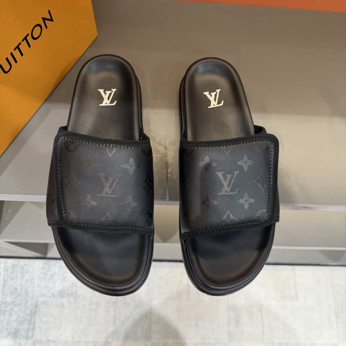 Louis Vuitton Monogram Strap Slide Sandals