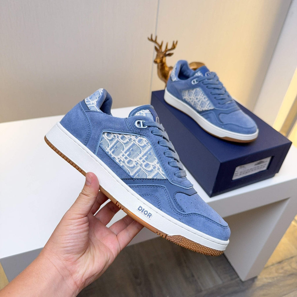 Dior Patterned Panel Low-Top Sneakers - Contrast Trim