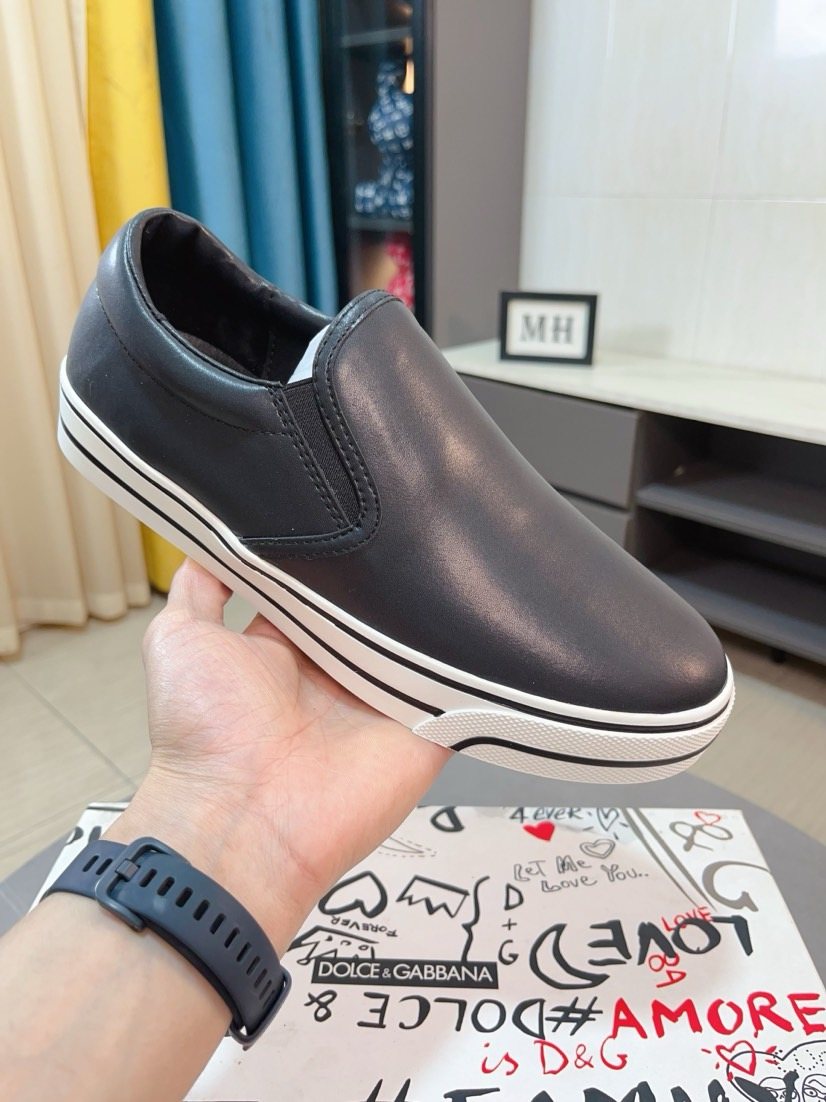Dolce & Gabbana Striped Sole Slip-On Shoes