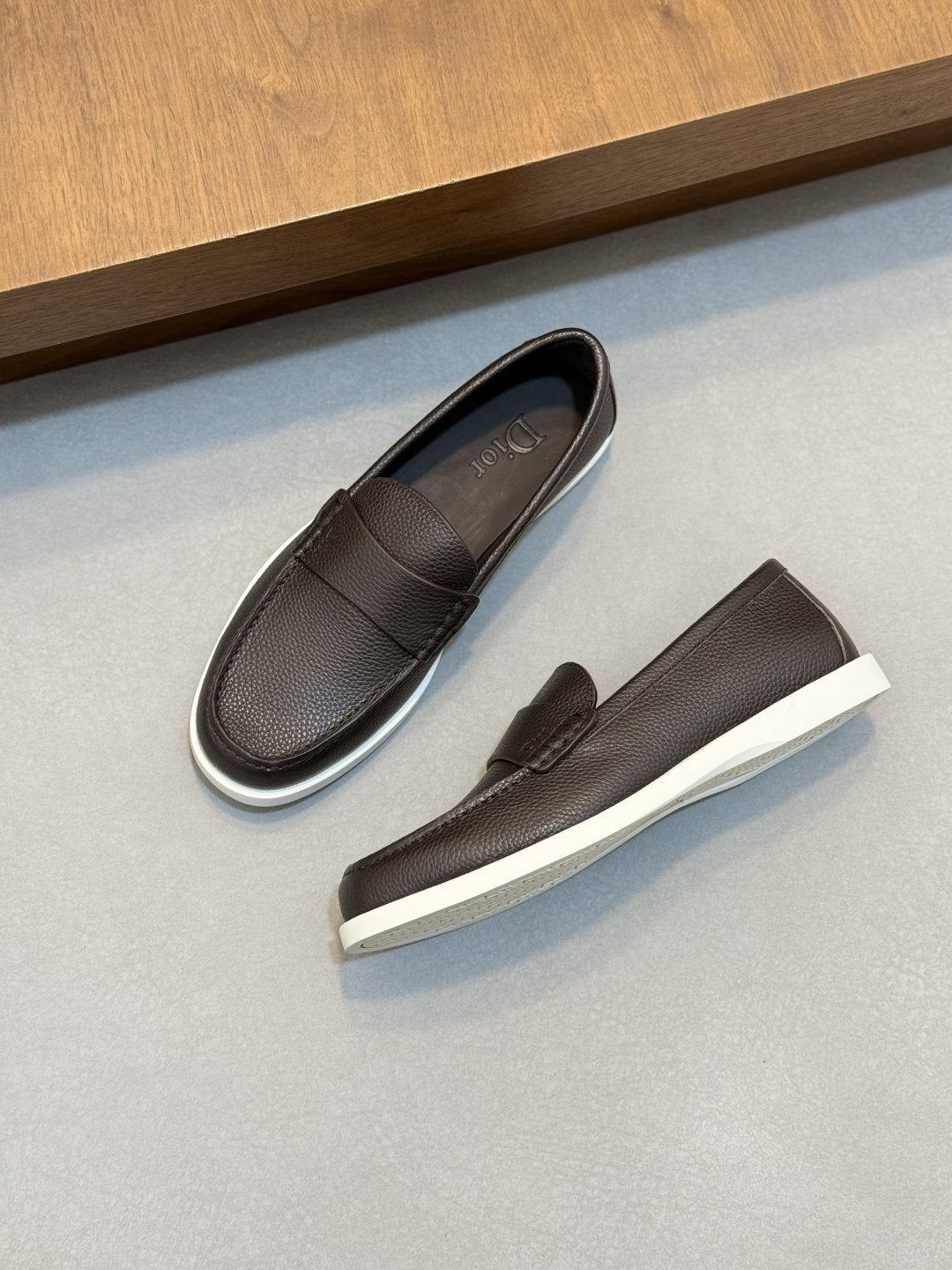 Dior Textured Leather Slip-On Shoes