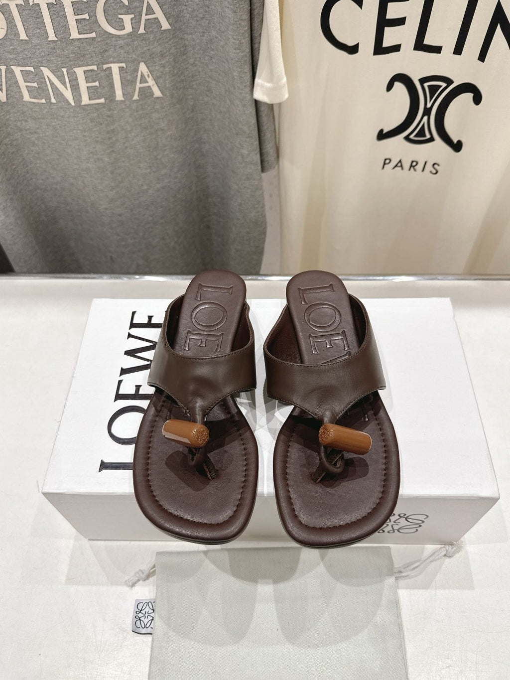 Loewe Embossed Thong Sandals