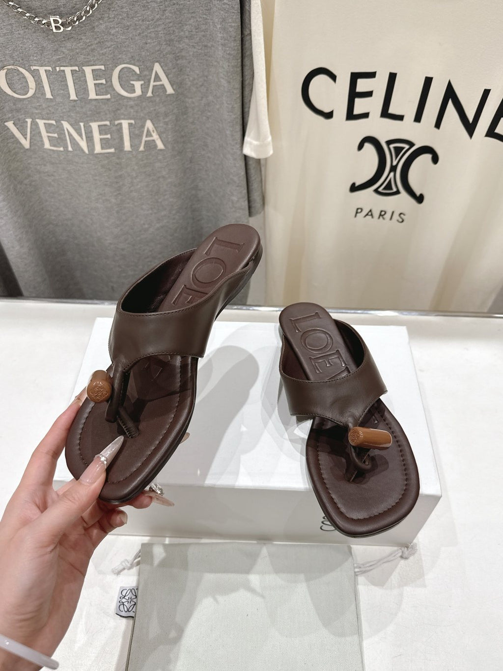 Loewe Embossed Thong Sandals