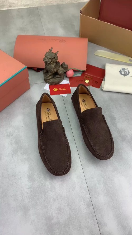 Loro Piana Blue-Gray Suede Driving Shoes