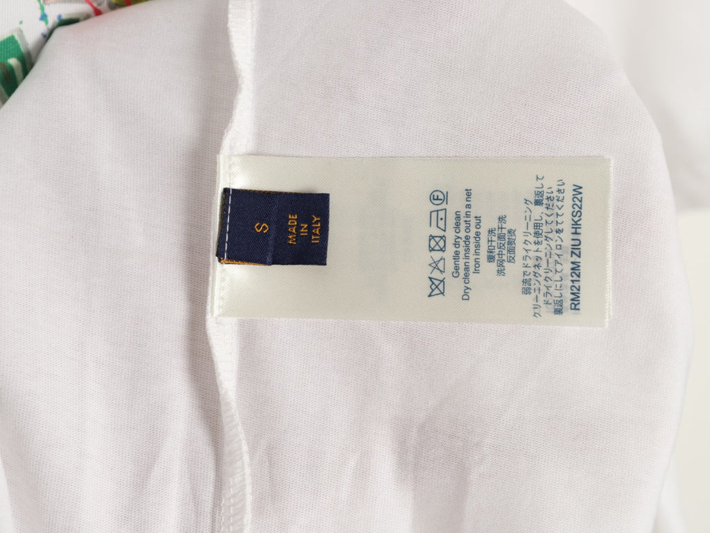 Louis Vuitton Graffiti-Style Chest-Lettering Short-Sleeve T-Shirt - Cream
